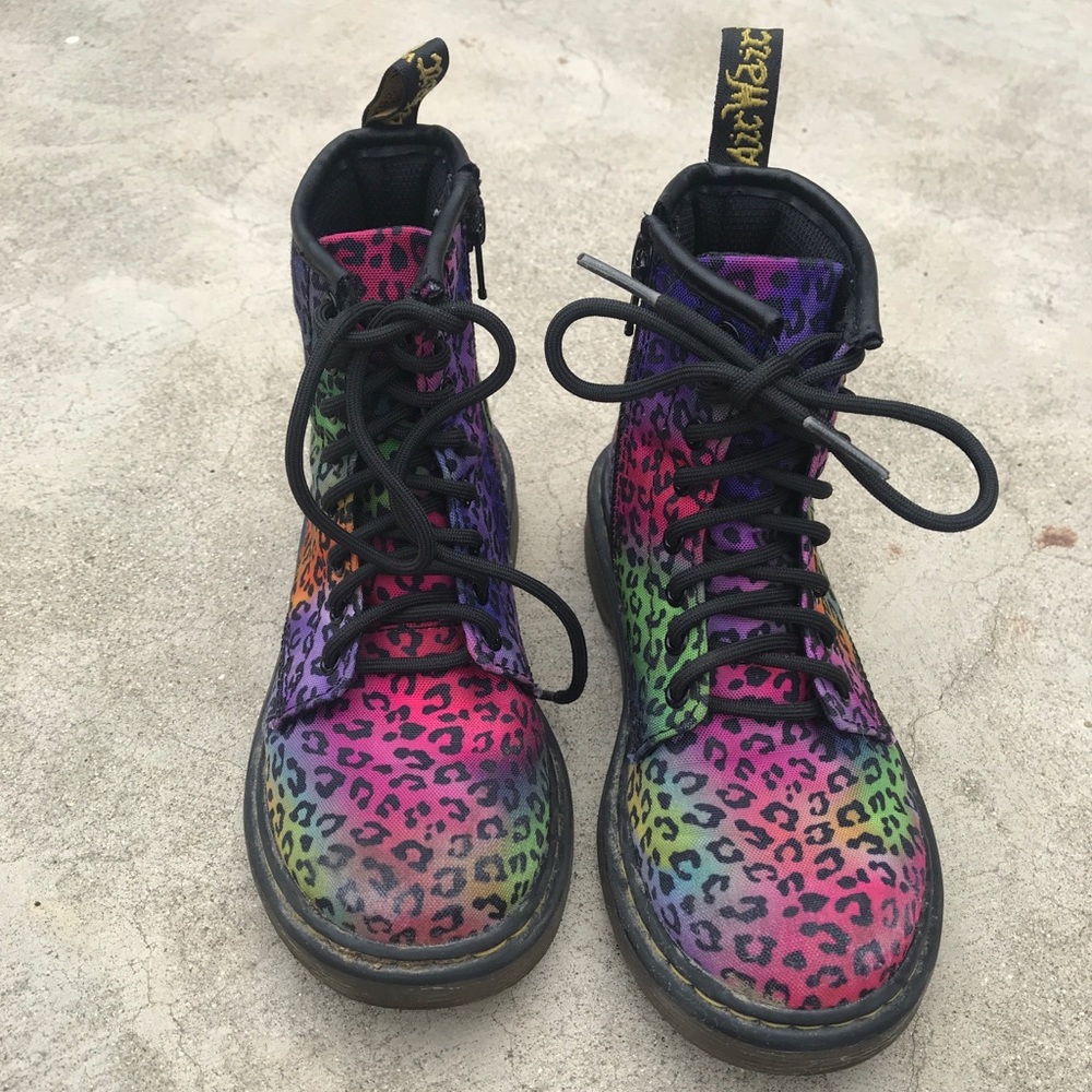 Dr Martens Leopard Rainbow Boots 13